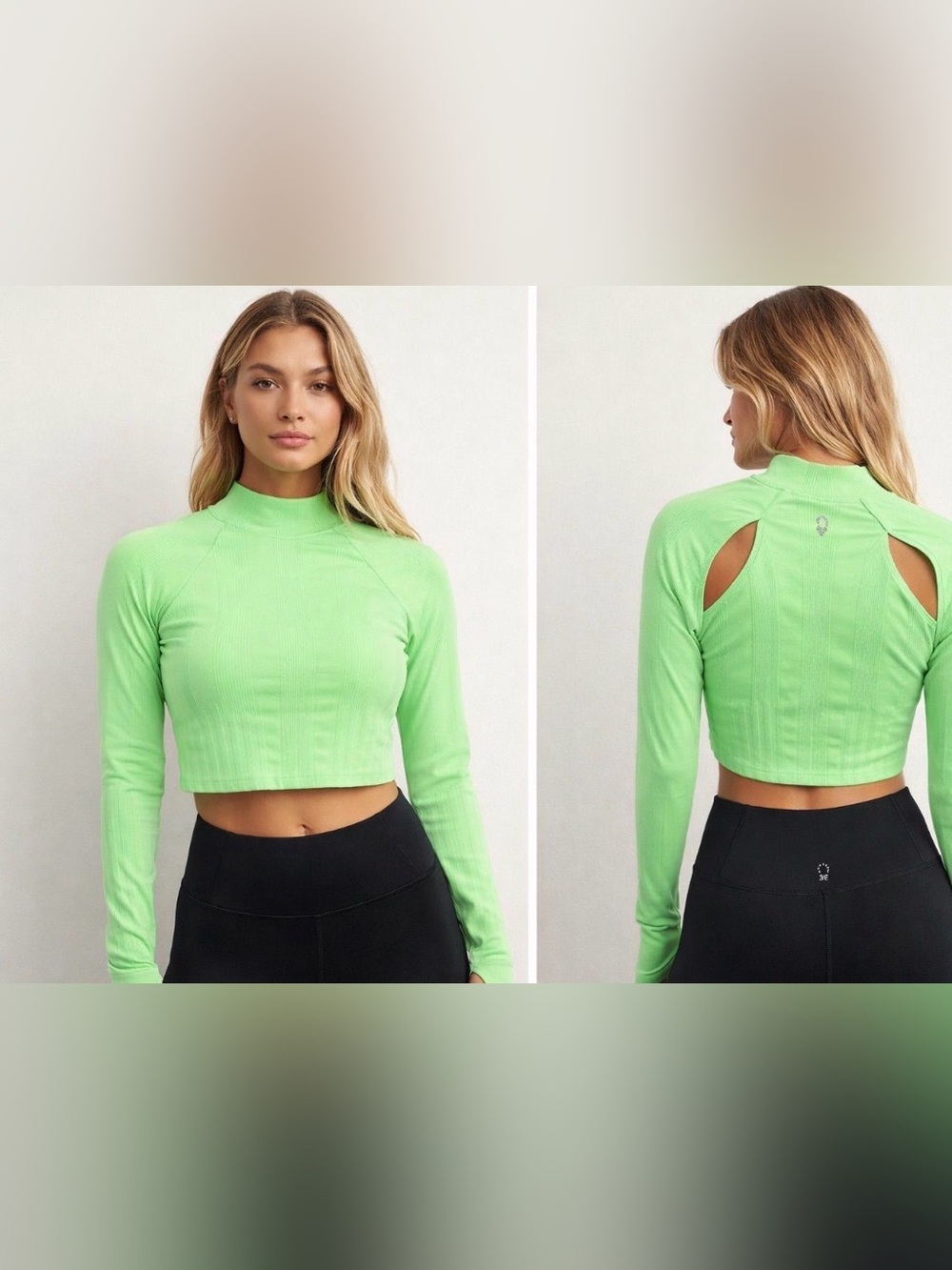 FP Movement Offside Layer Lime Zest High Neck w/Thumbholes M/L